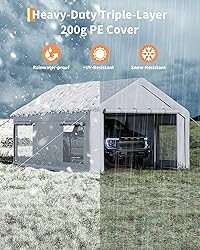 GarveeLife 10x20 Ft Carport, Car Port with 200g PE