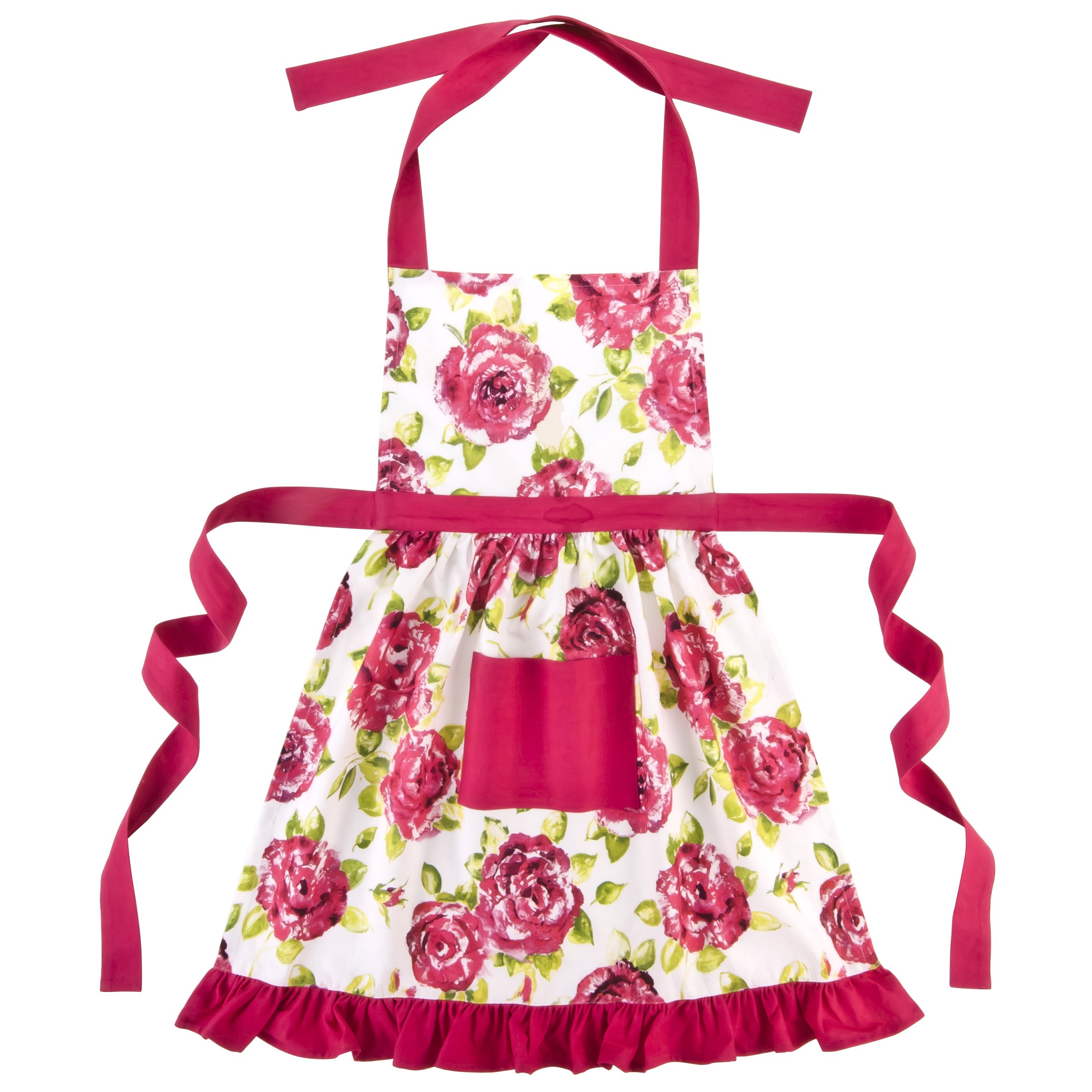 Betty Pink Rose Frilly Apron