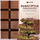 Treatify Dubai Chocolate, Milk Dubai Chocolate Bar Pistachio Gift Box, 7oz | Milk Chocolate Filled with Pistachio Cream and Kataifi Pastry, Dubai Style Viral Chocolate Bar with Kunafa, Christmas Gift