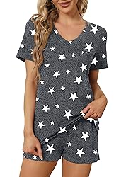 RUBZOOF Women's Short Sleeve Pajama Sets with