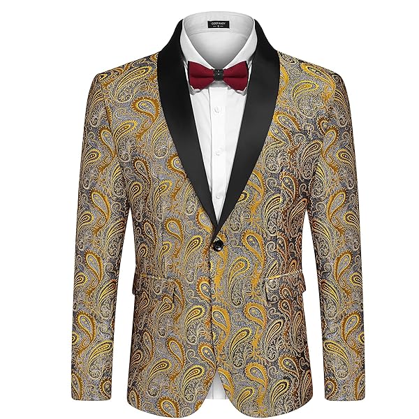 slim fit dress slacks Any Old Iron Rose Gold Blazer Jacket L / Gold