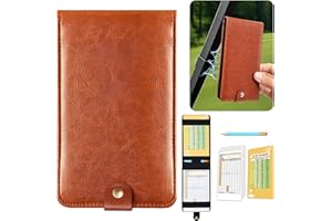 Femlotank Magnetic Golf Scorecard Holder All-in-One, High-End Leather Golf Yardage Book Holder, Scorecard Book Yardage Book Cover Universal Fit for Scorecard, Golf Accessories Fit for Most Back Pocket