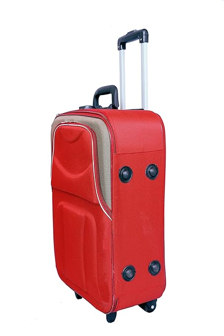 New Jersey Travellers Scottish Polyester 20 Red & Beige Soft Sided Suitcase & Trolley Bag