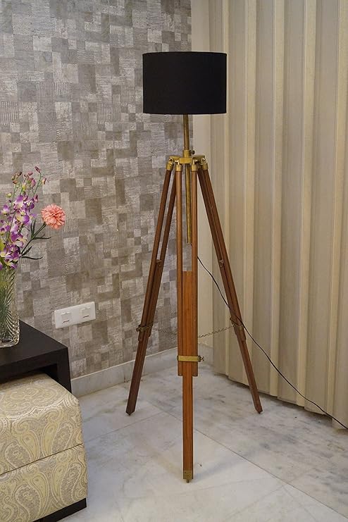 Tu Casa Tripod P-77 220-Watt Floor Lamp (Black)