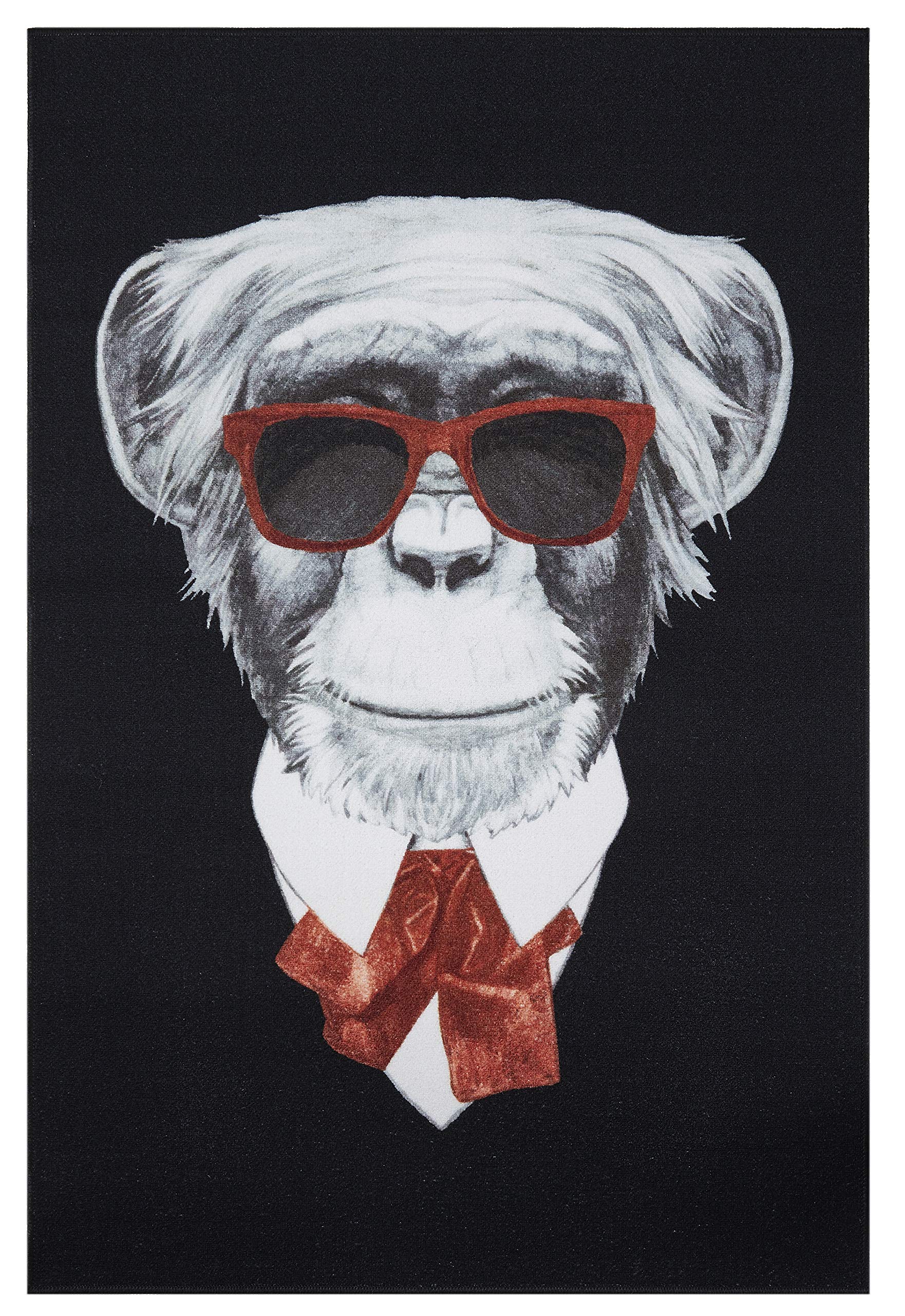 andiamo Karl the Monkey Modern Design Rug Photo Print 100 x 150 cm 100% Polyamide