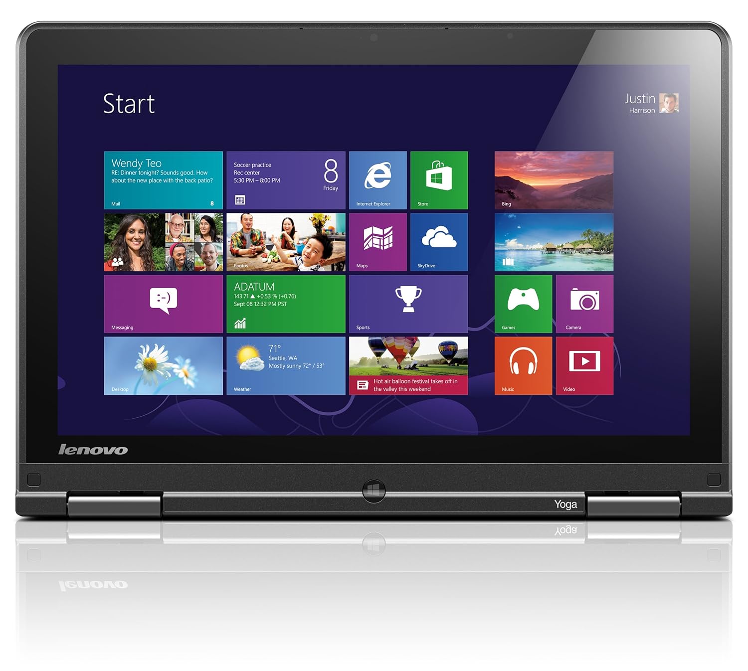 Lenovo ThinkPad Yoga 12 Core i7 5th Gen, 8GB RAM, 500GB HDD Covertible Touch Screen slightly