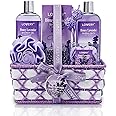 Mothers Day Gift Baskets for Mom, Bath & Body Gift Baskets For Women & Men, Honey Lavender Home Spa Set with Essential Oil Diffuser, Soap Flowers, Salts, Bubble Bath & More - 13pcs Presents for Mom