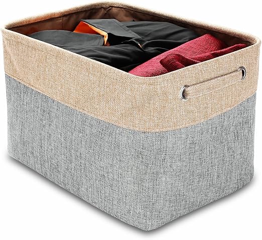 Homepondit Foldable Storage Basket Organizing Bin Box Collapsible Convenient Storage Solution For Office Bedroom Closet Toys Laundry