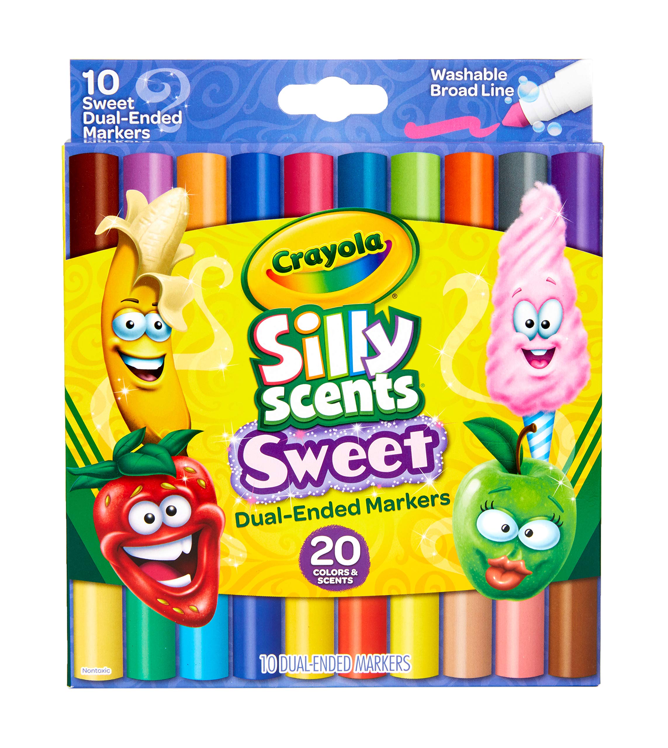 Crayola Silly Scents Dual Ended Markers, Sweet Scented Markers, 10