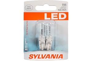 SYLVANIA - 194 T10 W5W LED White Mini Bulb - Bright LED Bulb, Ideal for Interior Lighting - Map, Dome, Cargo and License Plate (Contains 2 Bulbs)
