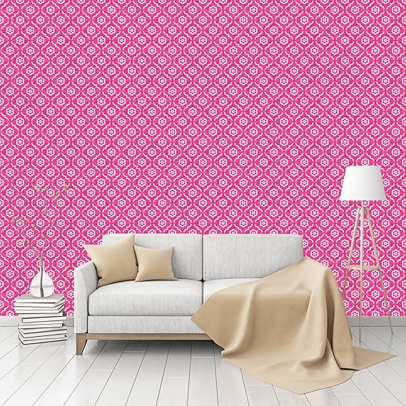 Amazon ピンクladyモロッコパターン化peel Stick Textured壁紙by Customwallpaper Com Pd 4333 21 100 1 0 Comm 壁紙