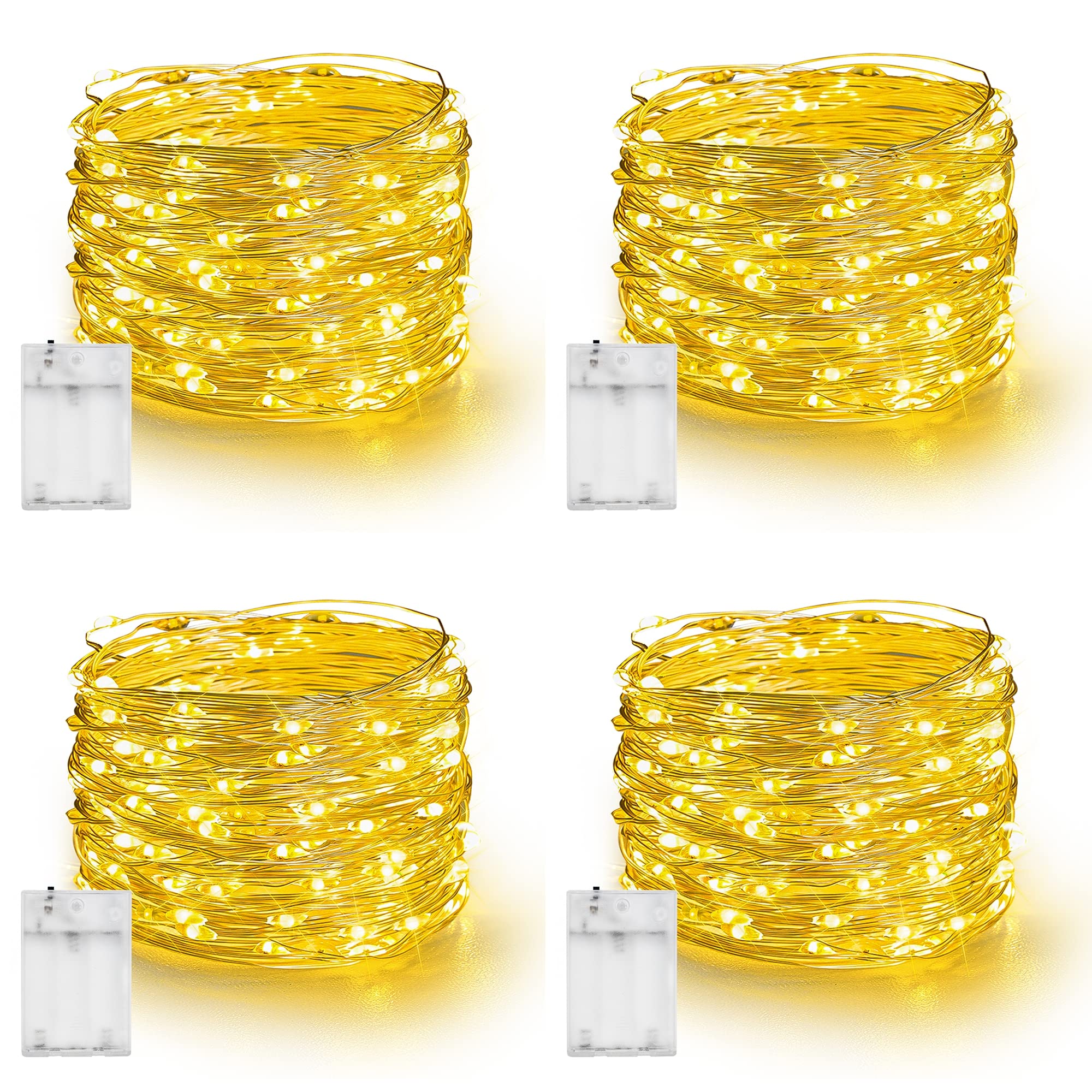 Dazzle Bright Fairy Lights Battery Operated, 4 Pack