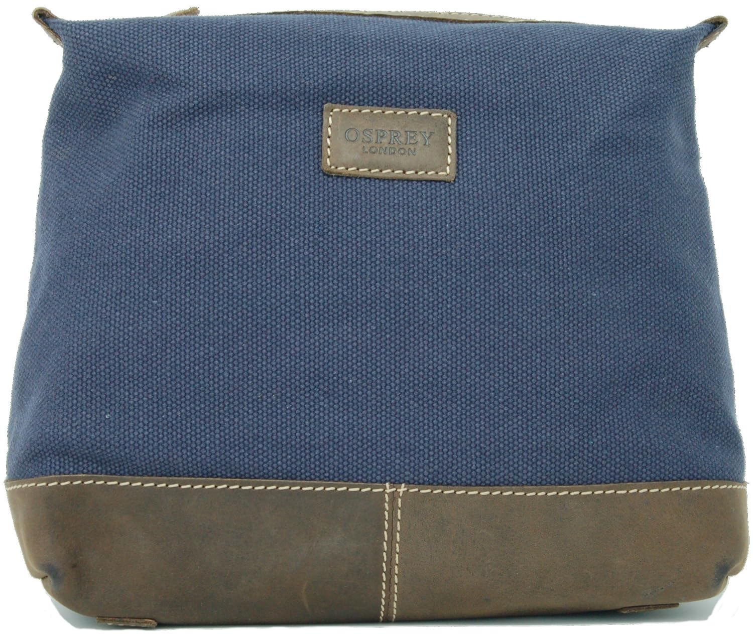 Osprey Large Dawson Washbag/Toiletry Bag in Navy Canvas and Leather