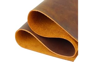 TOP-RANK LEATHER SINCE 2015 Real Leather Tooling Sheets - for Crafting Tools, Leather Wallets, Leather Materials - Thick Crazy Horse Leather Sheets - Not Faux Leather Sheets (Camel, 24"x12")