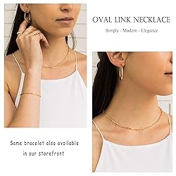 Aobei Pearl 18k Gold Plated Oval Link Chain Choker