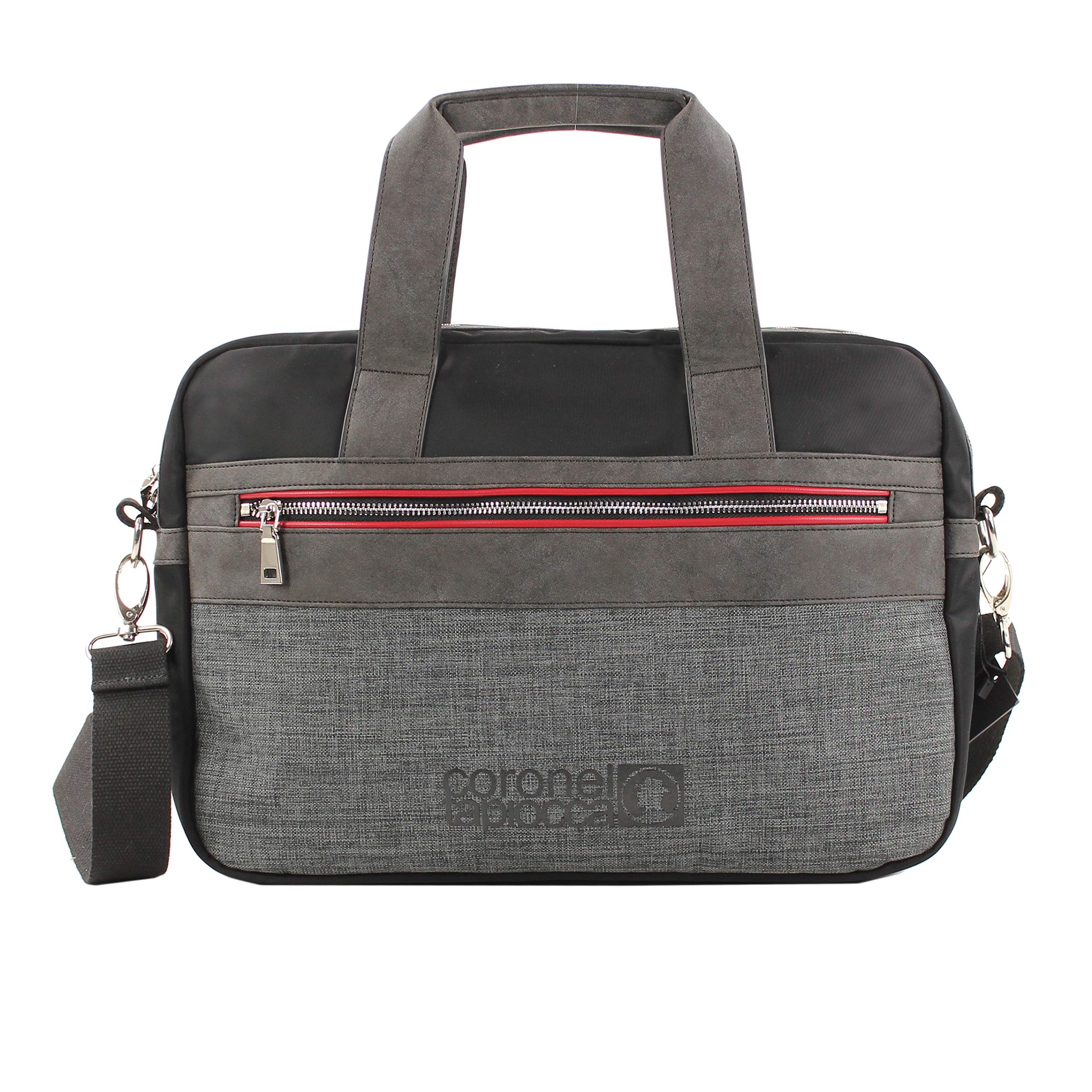 Coronel Tapiocca Red Men’s Laptop Bag, Black (Negro), 7x27x39 Centimeters (W x H x L)