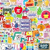 Yqskt 200 PCS Math Stickers for Kids Teens Students Teachers | Mathematics Decals for Classroom Decor Water Bottle Notebook Laptop Journal Scrapbook, Party Favors