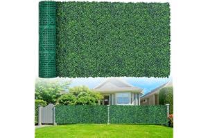 Grooy Artificial Boxwood Roll Panels,48"x 120"(40 sq.ft) UV-Anti Faux Ivy Leaves Privacy Fence Screen Grass Wall Roll Panels for Indoor Home Decor and Outdoor Garden Backyard