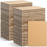 Zonon 50 Pack Corrugated Cardboard Sheets, 3 mm Flat, 3.5 x 4.5 Inch, Brown | Thick Inserts, Squares Separator Classroom Supplies for Shipping, Mailing, Packing Protection Needs, Art Projects, DIY Crafts