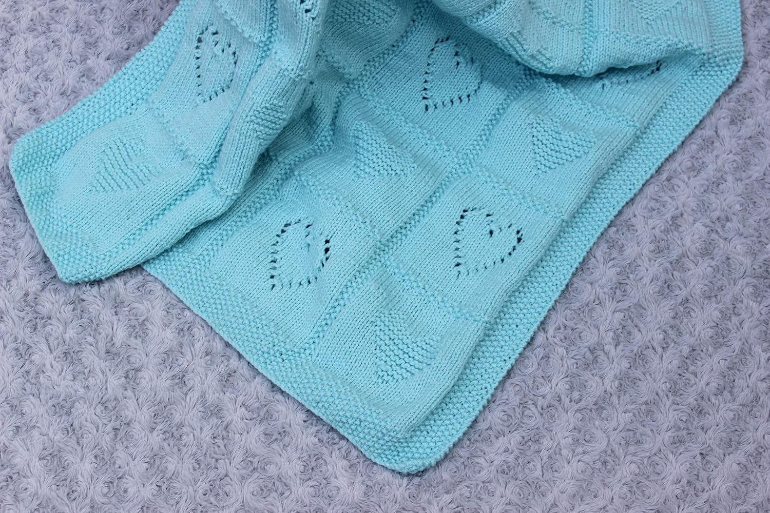 Knitting Pattern for Babies Heart Blanket 2 Heart Designs in Squares,Baby Afghan Blanket Pattern, Baby Knitting Pattern - Image 4