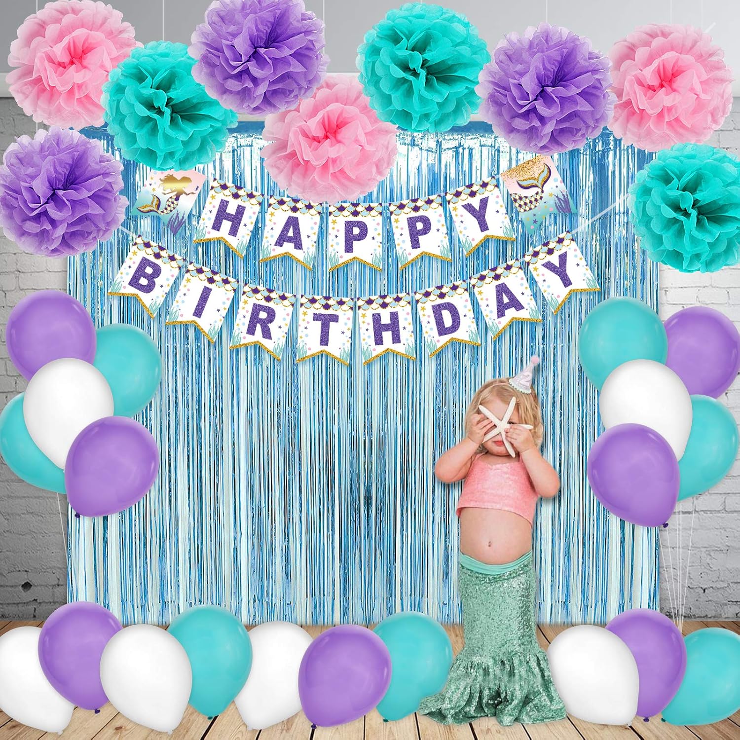 Buy Pawliss Mermaid Party Supplies Set Decoration Happy Birthday