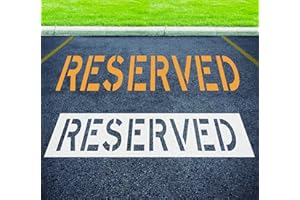 EYUNSTAR Reserved Stencil 12" Letters, Foldable Silicone Reusable Stencil for Parking Lot Line Painting, Pavement, Asphalt & Concrete Marking Template