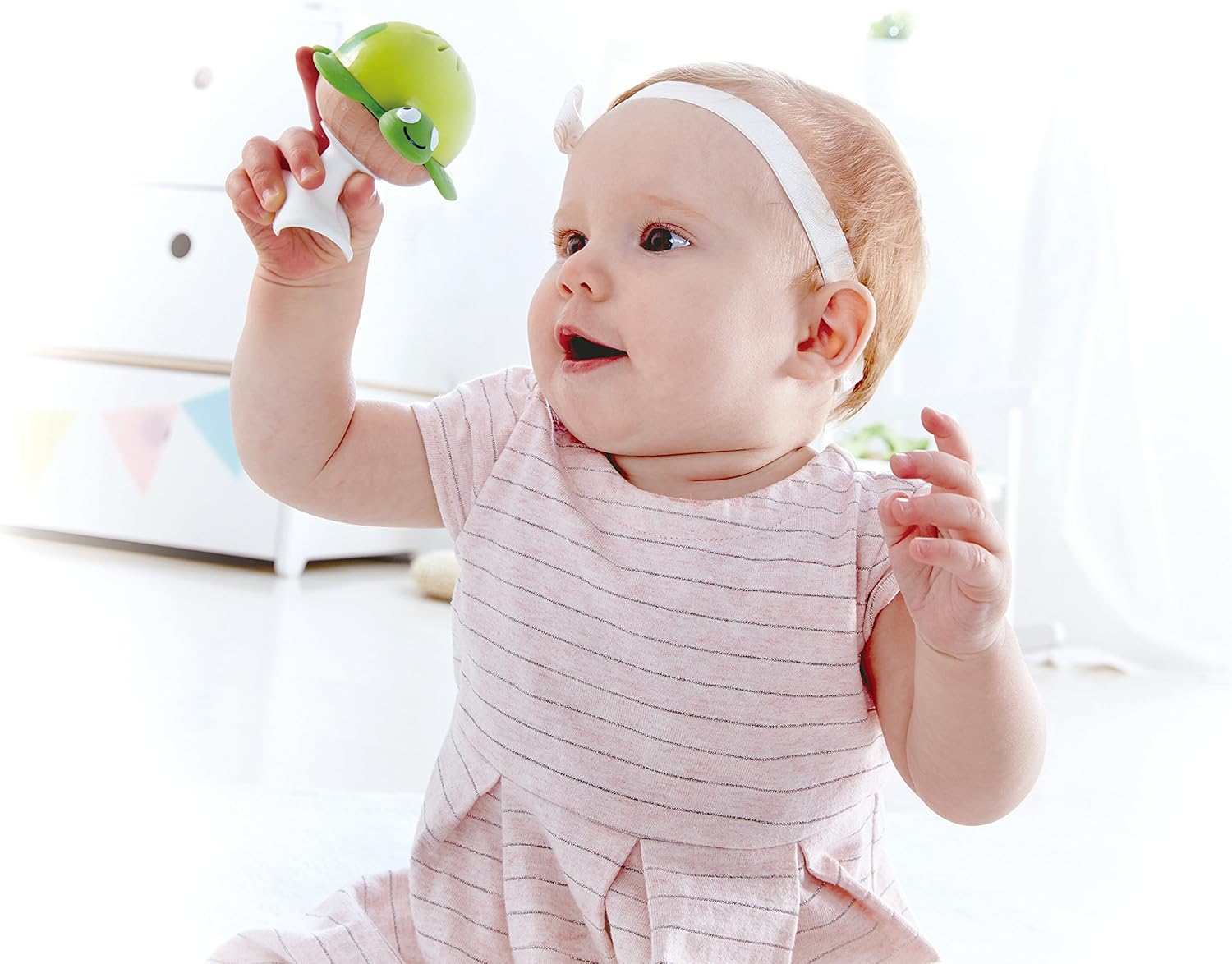 Hape Put-Stay Rattle Set | Three Sea Animal Suction Rattle Toys, Baby Educational Toy Set, Multi, 5'' x 2'' (E0330): Toys & Games
