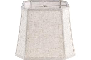 1 Pack Beige Linen Square Lamp Shade 10"Top × 13" Bottom × 10.5" High(Spider) Square Cut Corners, Handcrafted, Easy Assembly Medium Modern lampshade for Table & Floor Lamps By GO&SO
