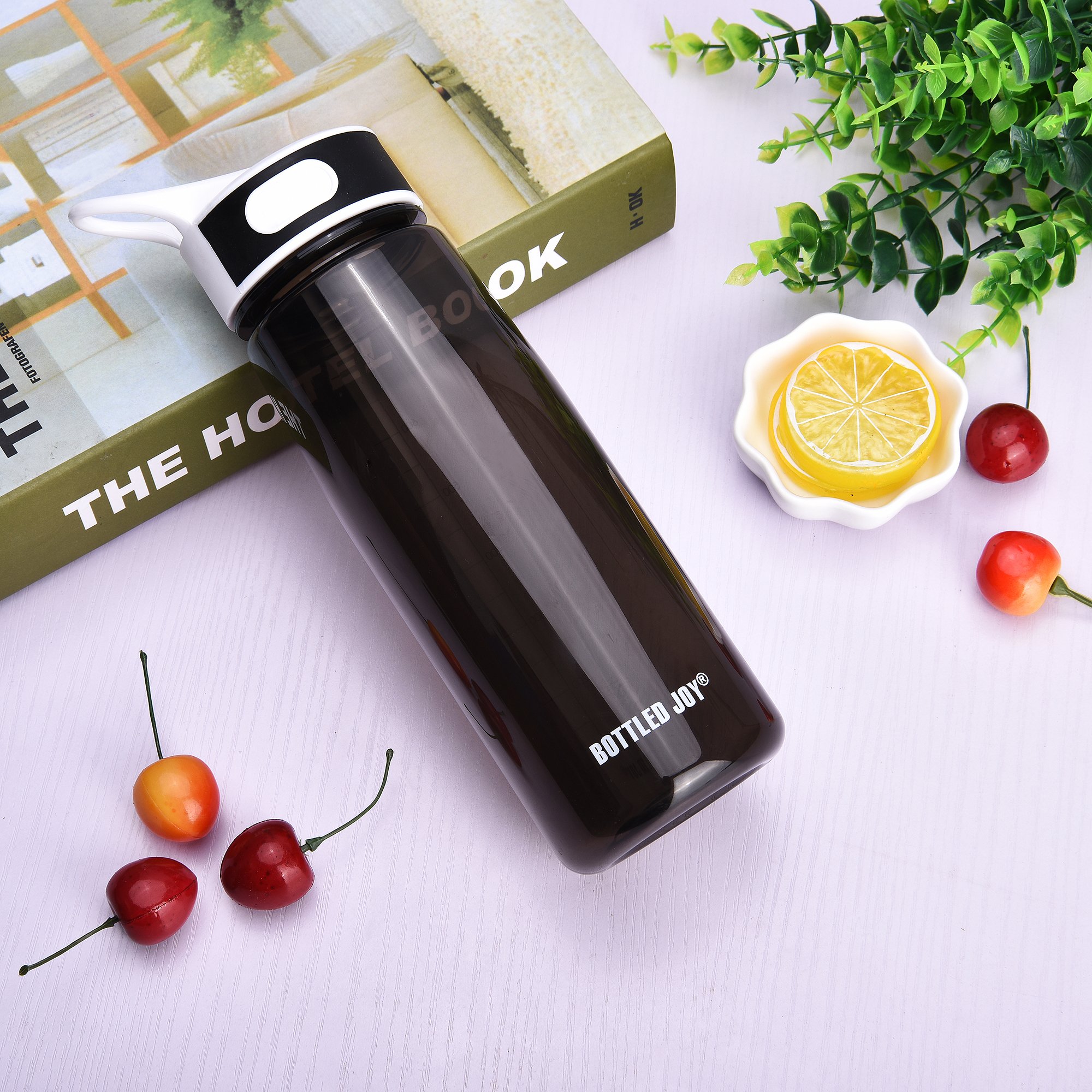 BOTTLED JOY Sports Water Bottle with Straw and Handle, 100 BPAFree