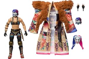 MATTEL WWE Ultimate Edition Action Figure & Accessories, 6-inch Asuka Collectible Set, Swappable Heads & Hands, Entrance Gear & 30 Articulation Points