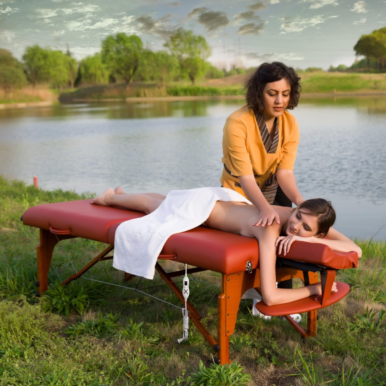 Master Massage Santana Therma Top Memory Foam Portable Massage Table Package, Mountain Red, 31 Inch: Health & Personal Care