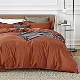 Bedsure Duvet Cover Queen Size - Soft Double Brushed Bedding Set for Kids & Adults, Zipper Closure, 3 Pieces, Includes 1 Duvet Cover (90"x90") & 2 Pillow Shams, NO Comforter, Terracotta