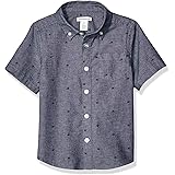 Amazon Essentials Boys' Short-Sleeve Woven Poplin Chambray Button-Down Shirts