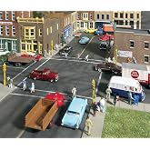 Walthers Cornerstone Asphalt Street System-Straight Sections pkg(10) with Accessories 933-3195 HO Scale Model Railroad - Scenery Kit