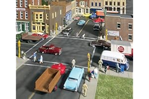 Walthers Cornerstone Asphalt Street System-Straight Sections pkg(10) with Accessories 933-3195 HO Scale Model Railroad - Scen