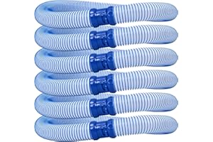 TIRYIUOU Pool Vacuum Cleaner Hose Compatibility Zodiac Mx6 Mx8 X7 T3 T5 Twist Lock Swimming Pool Replacement Hoses 6 Pack Blue