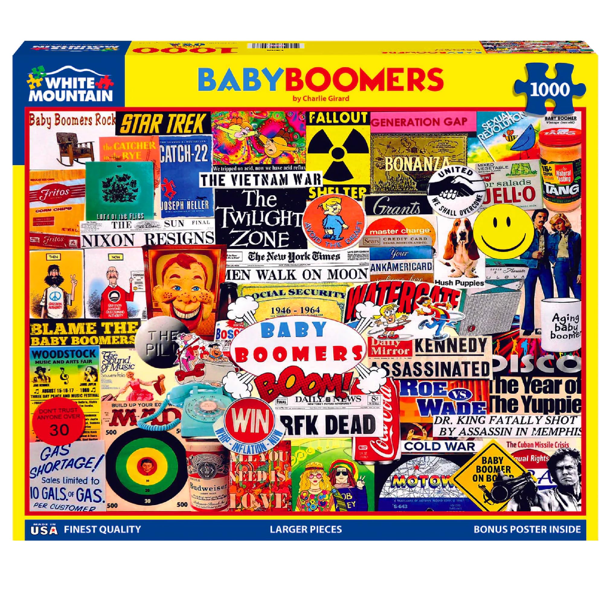 White Mountain Puzzles Baby Boomers - 1000 Piece Jigsaw Puzzle