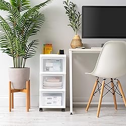 IRIS USA Plastic Drawer Storage Organizer Rolling