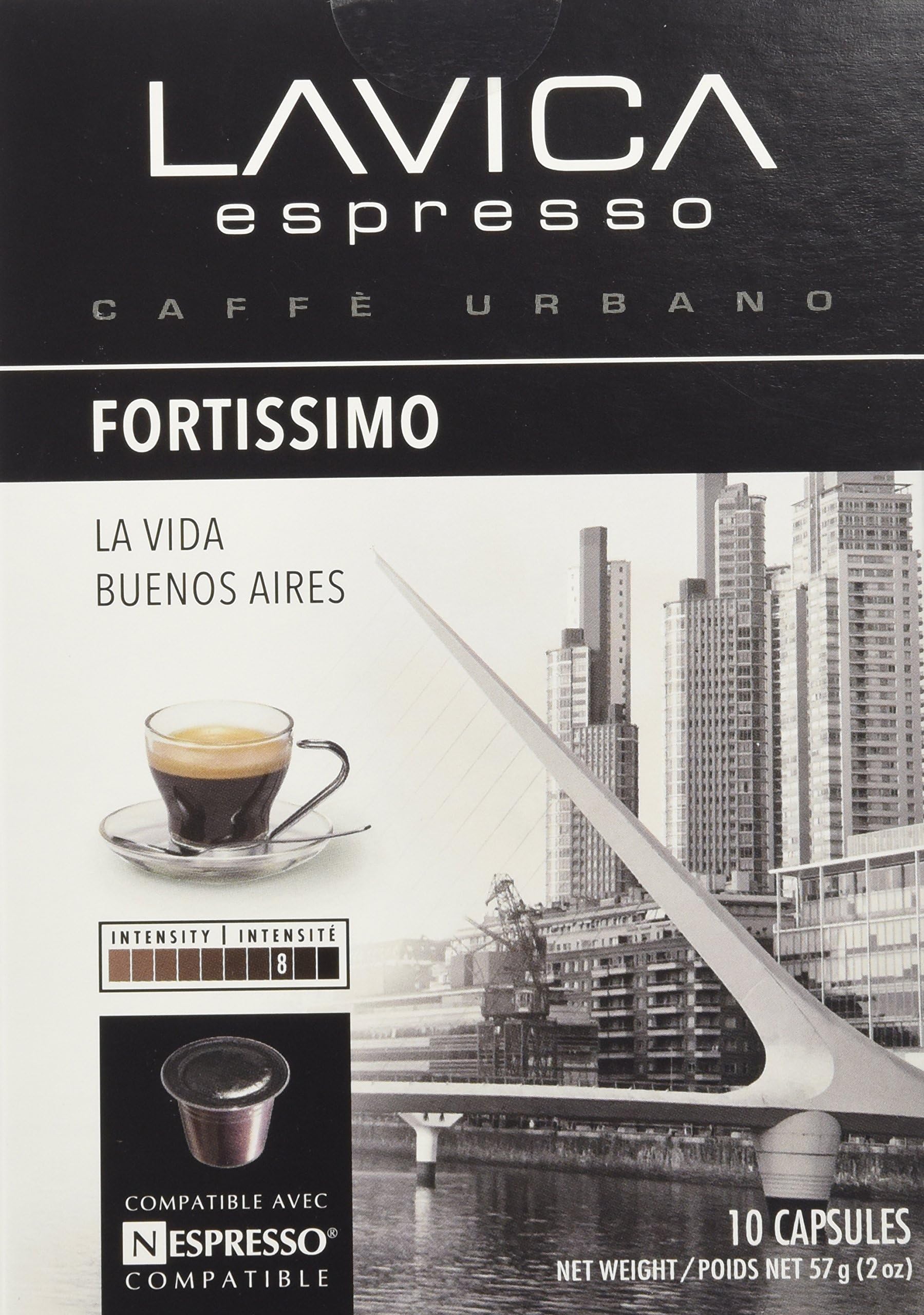 Fortissimo Lungo Nespresso Lavica (60 capsules) Lavica Dark Roast Coffee Capsules- Nespresso Compatible Capsules