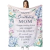 Fouca Mom Birthday Gifts from Daughter Son, Birthday Gifts for Mom, Happy Birthday Mom Throw Blanket 50''x60''