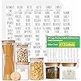 Hebayy 612 All Caps Minimalist Pantry Food Labels, Herb Spice Seasoning Oil Stickers, Plus 51 Blank Ones, Waterproof, Oil & Tear Resistant, No Residue, Expand Version for Kitchen Containers Jars