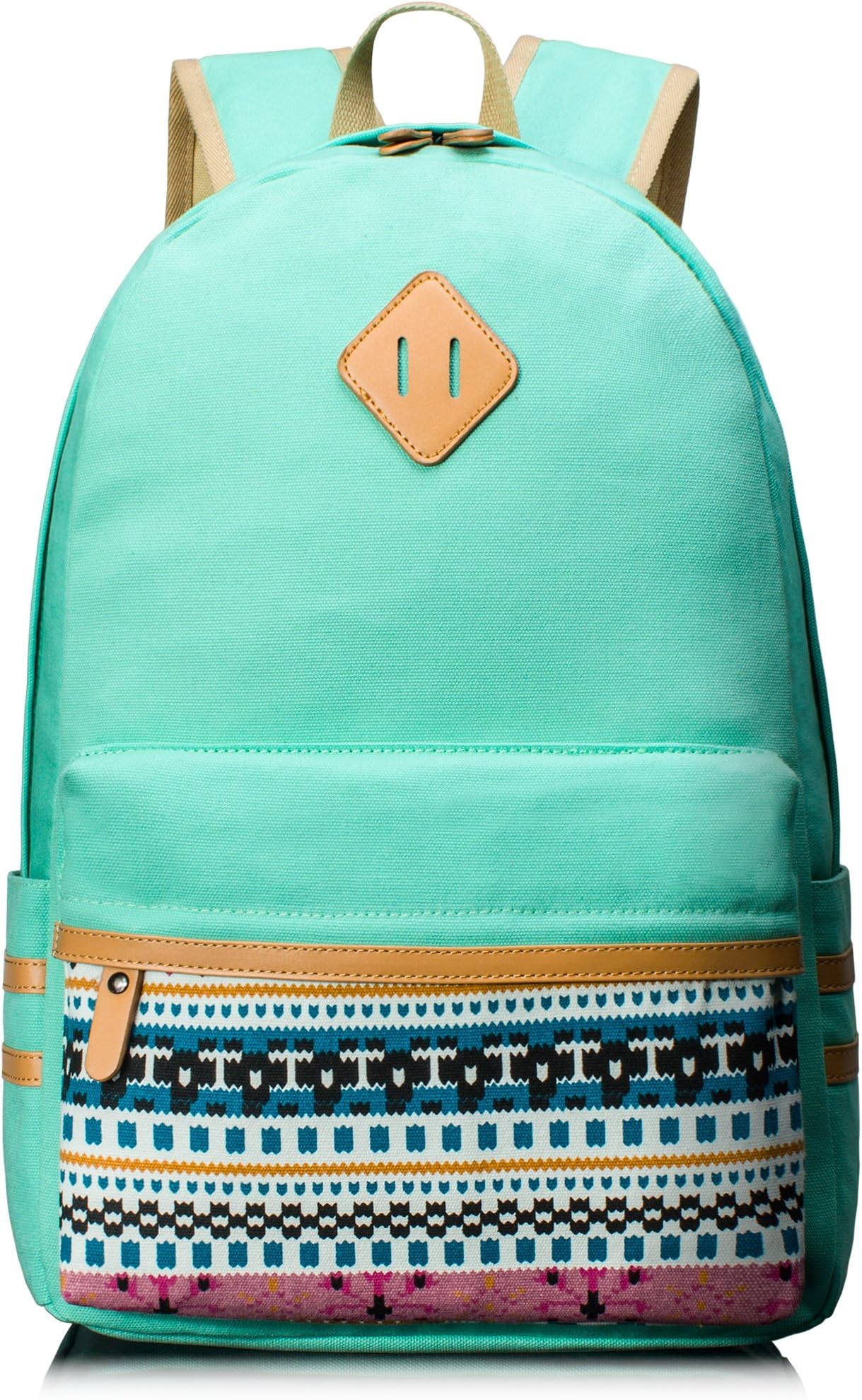 Leaper Canvas School Backpack Casual Water Blue[8864]