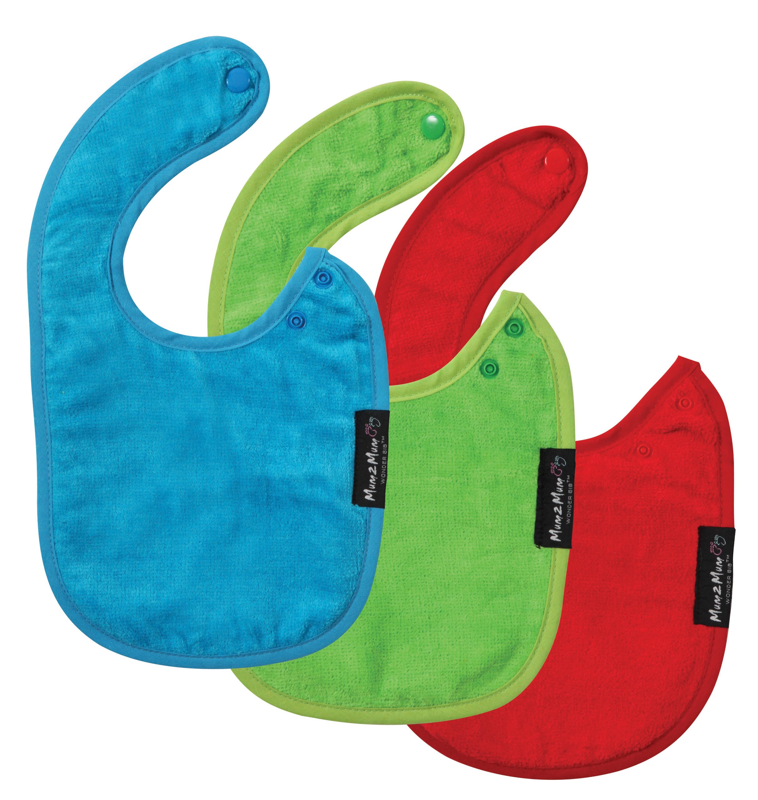 Infant Wonder Bib, - Red, Lime, Teal by Mum2Mum