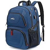 ProEtrade Travel Backpack, Extra Large Laptop Backpack School Business Anti Theft TSA Approved College Work Computer Bag Fits 17 Inch Laptop with USB Charging Port Bookbag for Women Men(Blue)