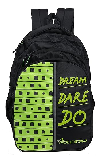 POLE STAR Polyester 40L Black and Green Backpack