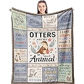 Punofell Best Otter Gifts for Women/Men, Unique Otter Lovers Stuff for Boys/Girls, Sea Otter Blanket Decor/Accessories, Cute Otters Themed Throw 50" x 60"