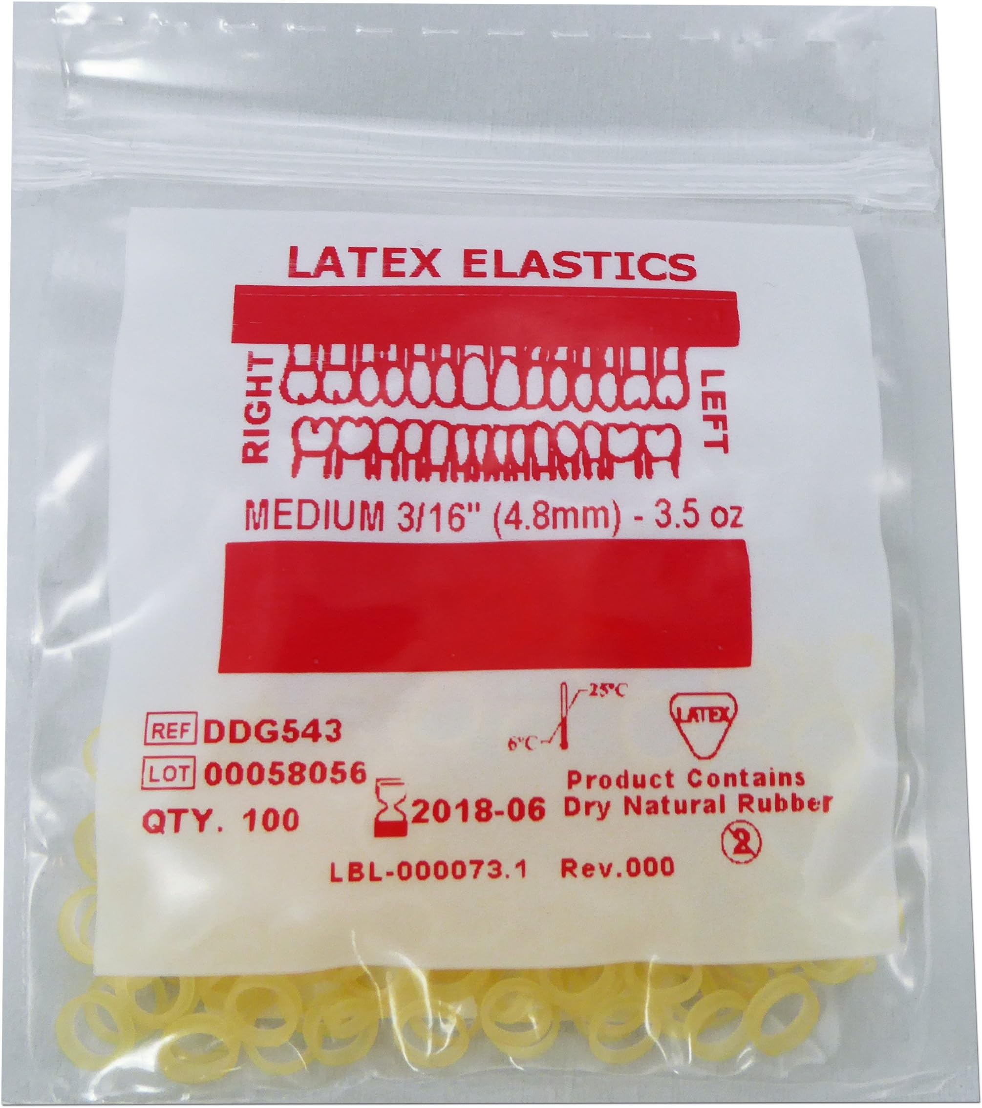 Orthodontic Elastics Bands ~ (Latex 3/16 3.5oz)