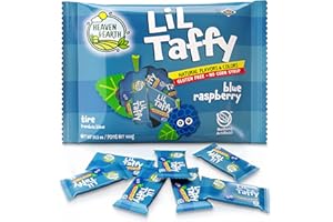 Heaven & Earth Blueberry Raspberry Lil Taffy (Approx. 40 Count) | Dye Free Candy | Natural Colors & Flavors | No High Fructose Corn Syrup | Gluten Free | Kosher | Goody Bag and Pinata Fillers
