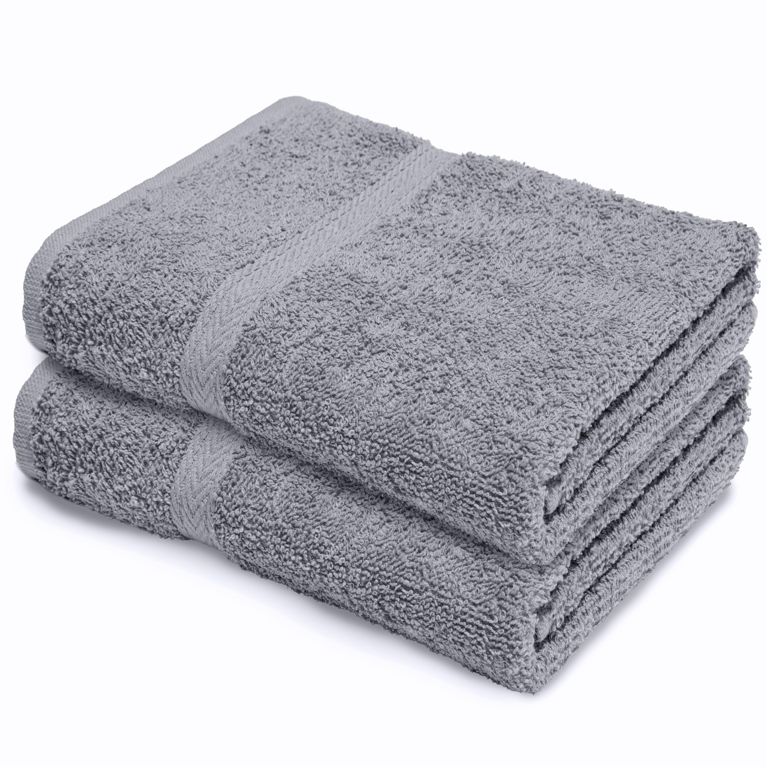 Makooz 2 Pc Bath Sheets Extra Large Towels Set - 500 GSM 100% Natural Ring Spun Egyptian Cotton - Absorbent, Quick Dry & Soft. Jumbo Luxury Bathroom Linen for Home Hotel and Spa - Grey 90X145 CM