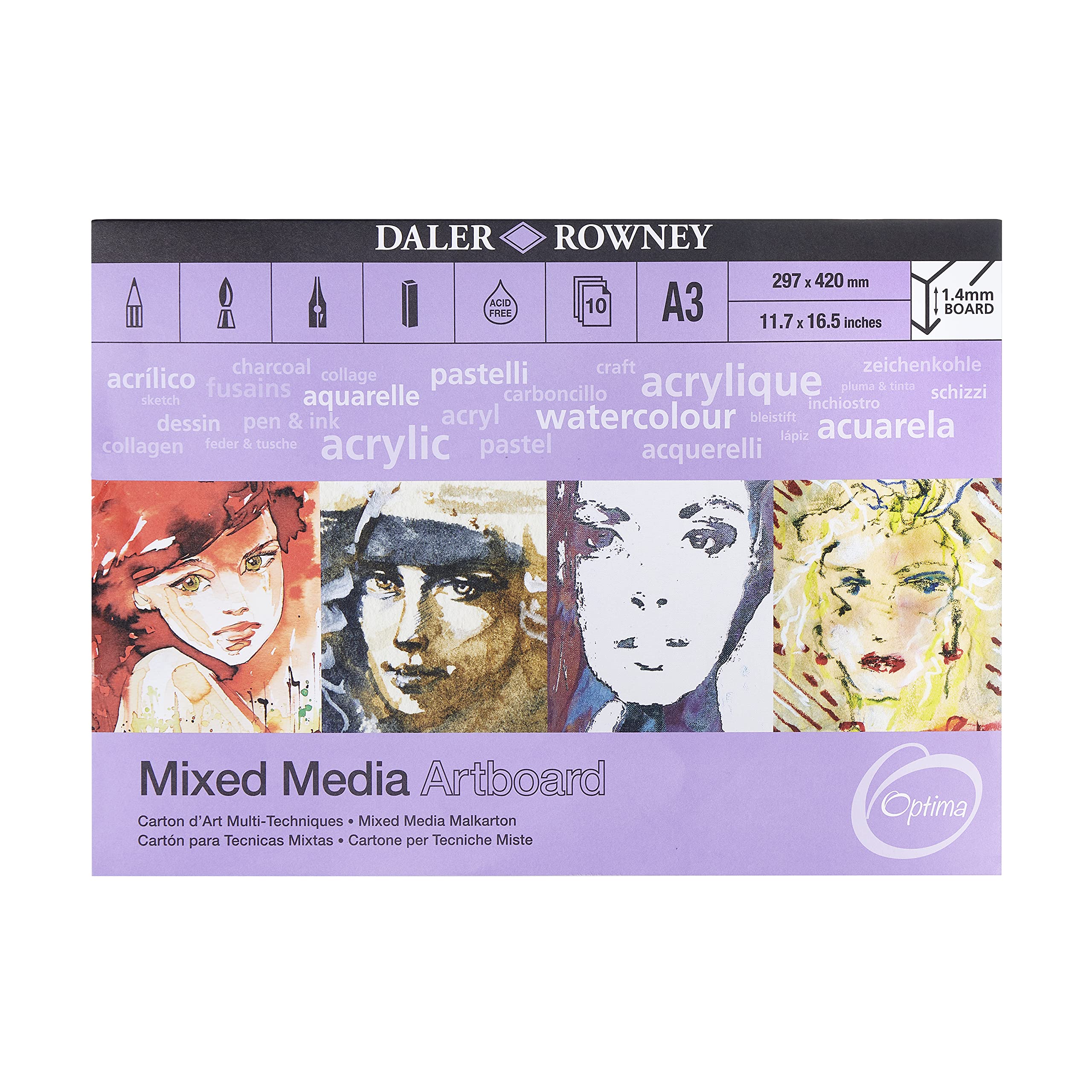 Optima Mix Media Artboard Pad A3 10SH